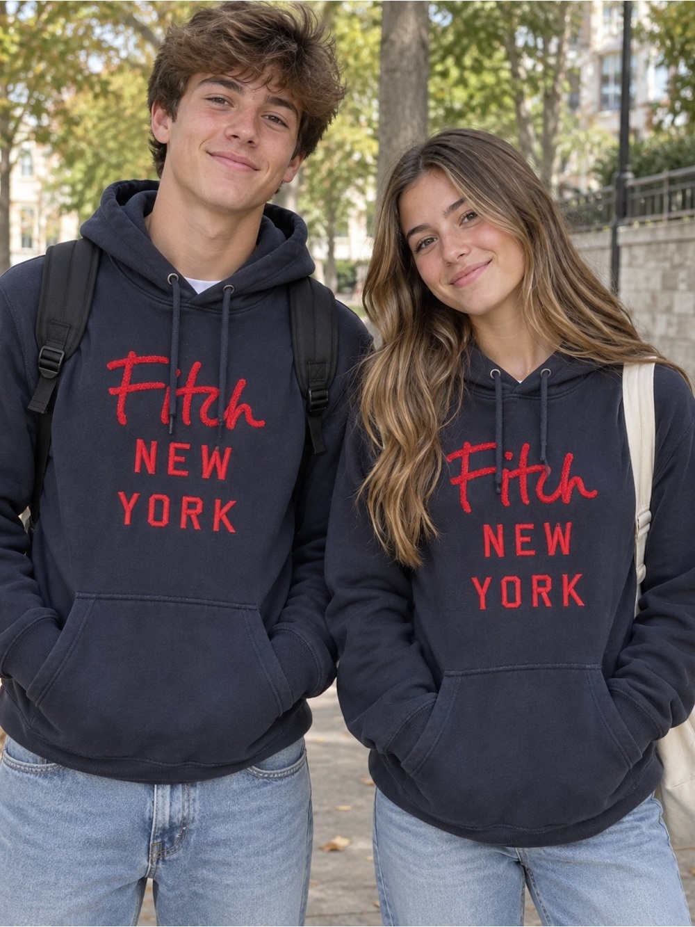 Abercrombie & Fitch Soft Hoodie, Black Red Sparkle, Medium, NYC, Cottagecore